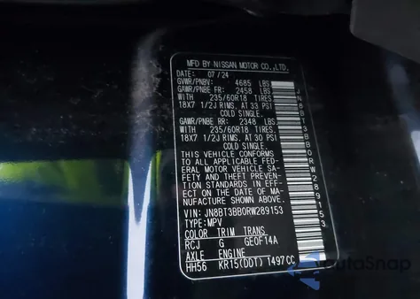 2024 Nissan Rogue Sv Intelligent Awd from USA, damaged, VIN 5N1BT3BB0RC742969